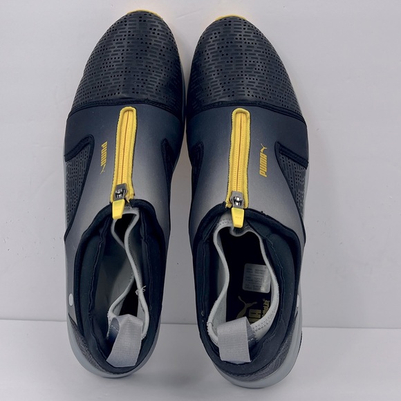 PUMA HAAST DIP DYE MENS TENNIS SHOES, SNEAKERS, BLACK YELLOW & GREY, SIZE 11 - Picture 3 of 16